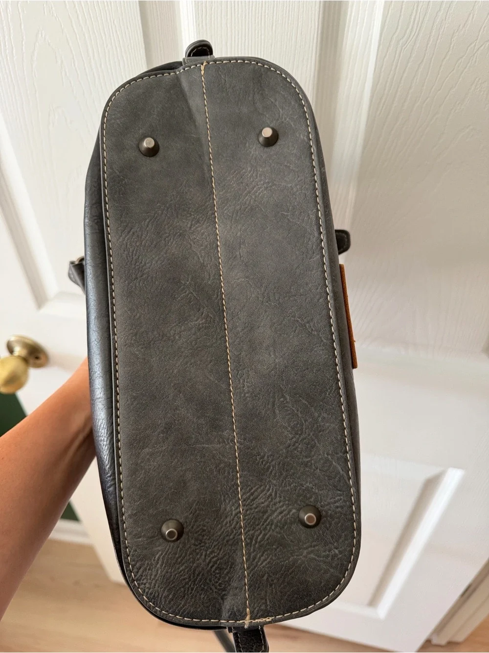 Wrangler Black and Gray Two-Tone Satchel with Stud Trim